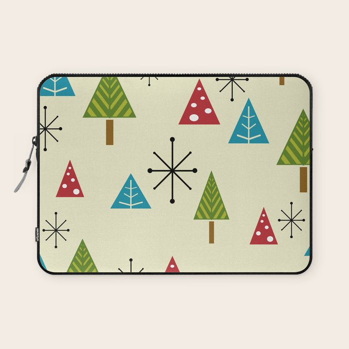 Mid Century Modern Christmas Trees Laptop Sleeve Gallery Image 1