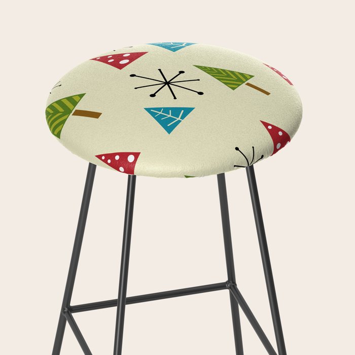 Mid Century Modern Christmas Trees Stool Gallery Image 2