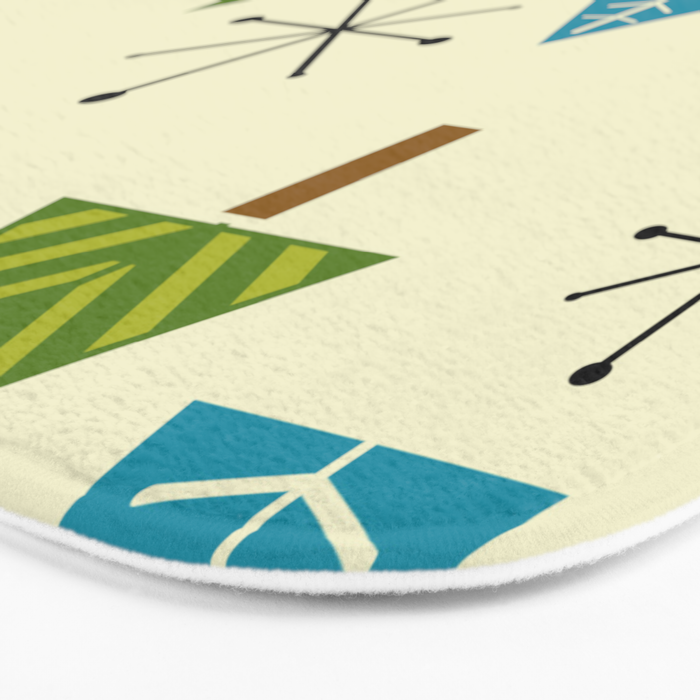 Mid Century Modern Christmas Trees Bath Mat Gallery Image 3