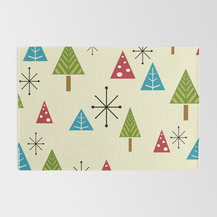 Mid Century Modern Christmas Trees Rug Gallery Image 2