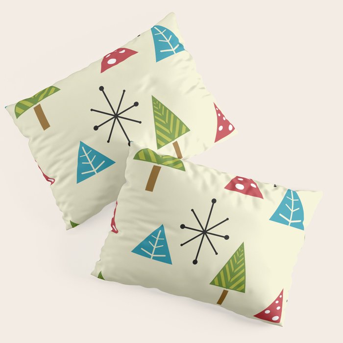 Mid Century Modern Christmas Trees Pillow Sham Gallery Image 1