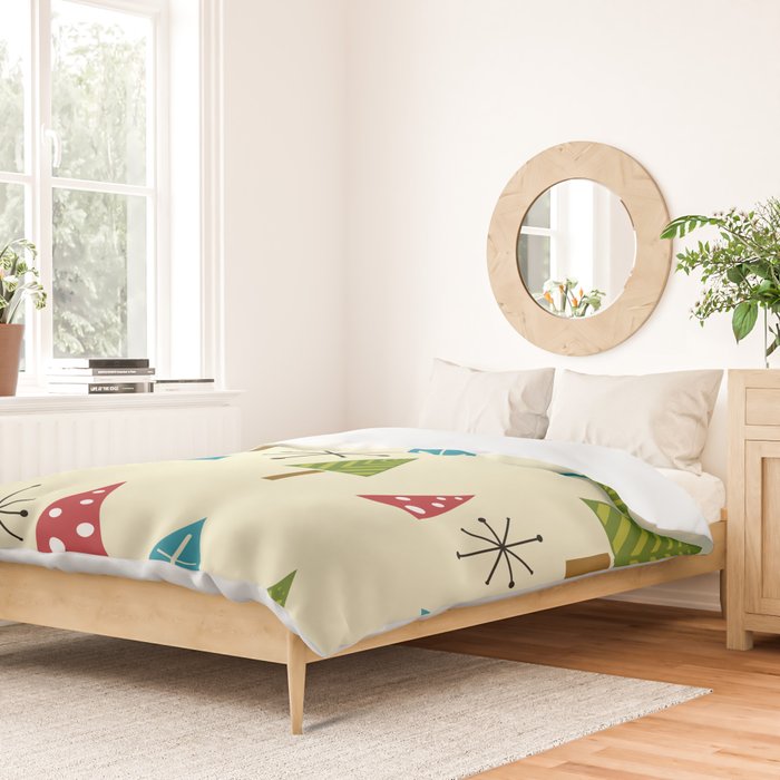 Mid Century Modern Christmas Trees Duvet Cover Gallery Image 2