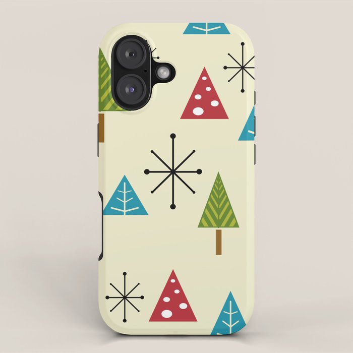 Mid Century Modern Christmas Trees iPhone Case Gallery Image 1