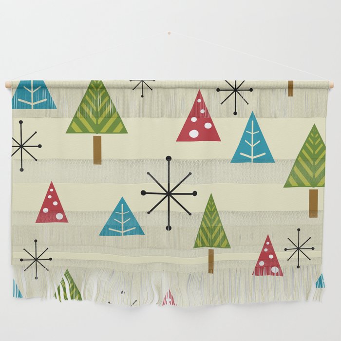 Mid Century Modern Christmas Trees Wall Hanging Gallery Image 1