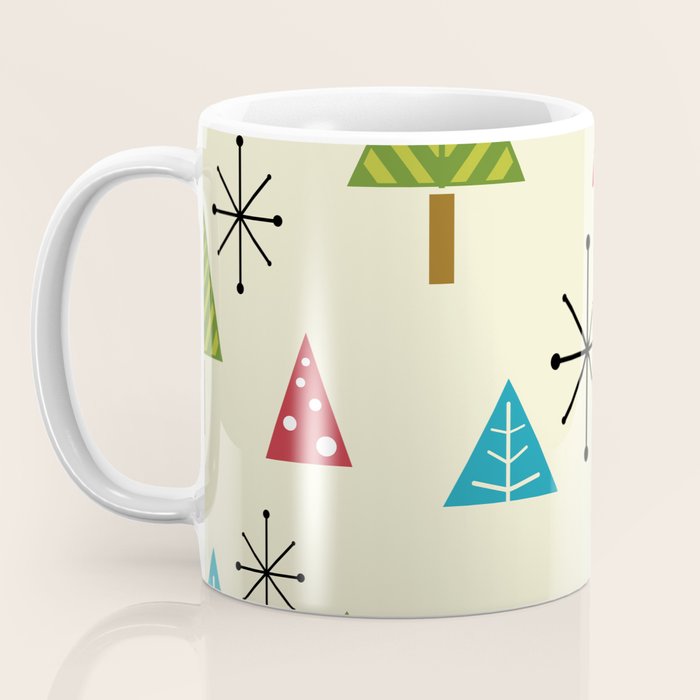 Mid Century Modern Christmas Trees Coffee Mug Gallery Image 3