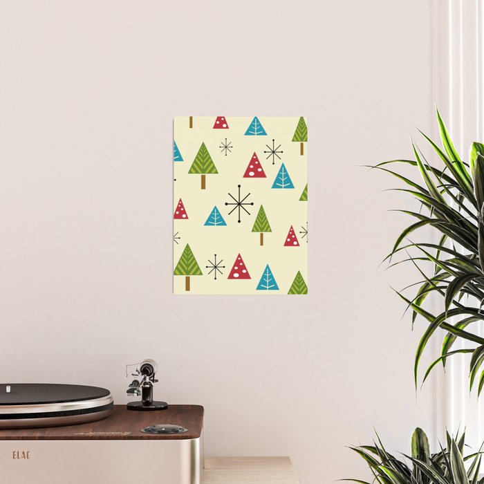 Mid Century Modern Christmas Trees Poster Gallery Image 2