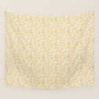 Small Block Print Floral - Butter Wall Tapestry Gallery Image 4