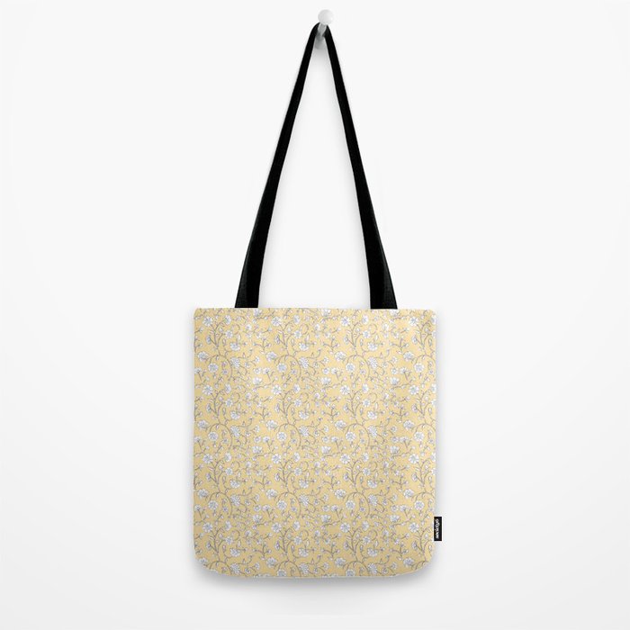 Small Block Print Floral - Butter Tote Bag Gallery Image 2