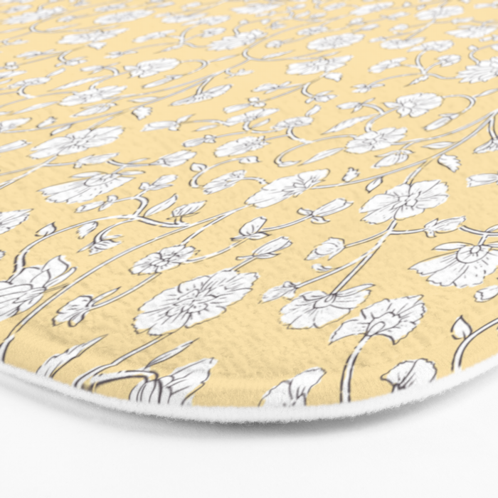 Small Block Print Floral - Butter Bath Mat Gallery Image 3