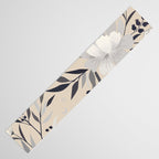 Modern, Boho, Floral Prints, Beige, Gray and White Table Runner Gallery Image 3