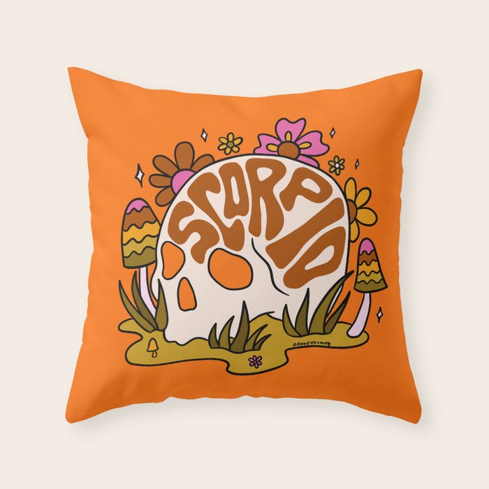 Scorpio Skull Throw Pillow Gallery Image 6