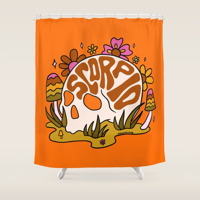 Scorpio Skull Shower Curtain Gallery Image 1