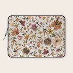 Harvest 2025 Artistic Autumn Floral Leaves Brown Laptop Sleeve Gallery Image 1