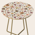 Harvest 2025 Artistic Autumn Floral Leaves Brown Side Table Gallery Image 2