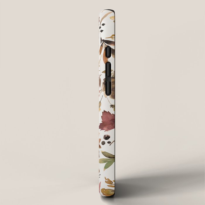 Harvest 2025 Artistic Autumn Floral Leaves Brown iPhone Case Gallery Image 2