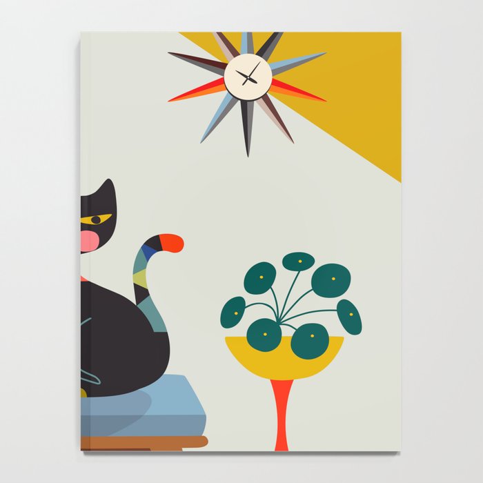 Retro black cat & record player Notebook Gallery Image 4