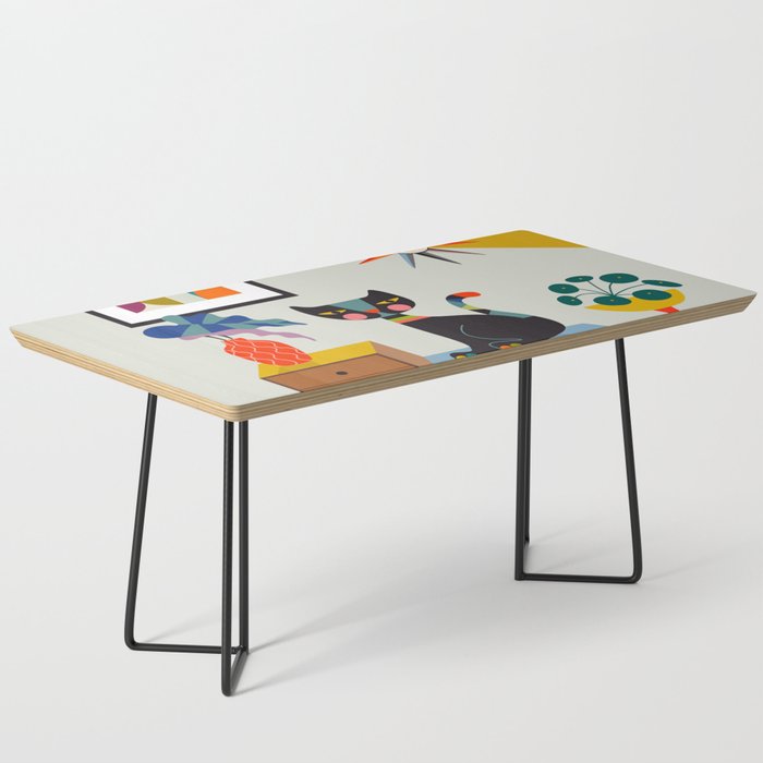Retro black cat & record player Coffee Table Gallery Image 1
