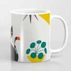 Retro black cat & record player Coffee Mug Gallery Image 1