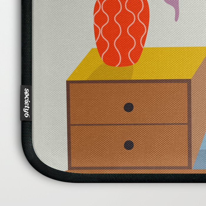Retro black cat & record player Laptop Sleeve Gallery Image 3