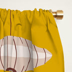 Retro black cat & record player Window Curtain Gallery Image 2