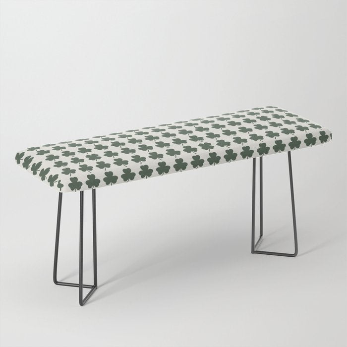Clovers XXXVIII Dark Green Botanical Pattern Bench Gallery Image 1