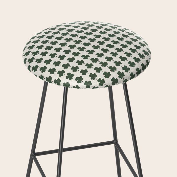 Clovers XXXVIII Dark Green Botanical Pattern Stool Gallery Image 2