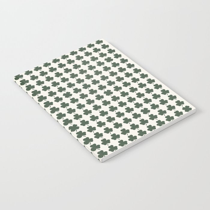 Clovers XXXVIII Dark Green Botanical Pattern Notebook Gallery Image 2