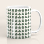 Clovers XXXVIII Dark Green Botanical Pattern Coffee Mug Gallery Image 1