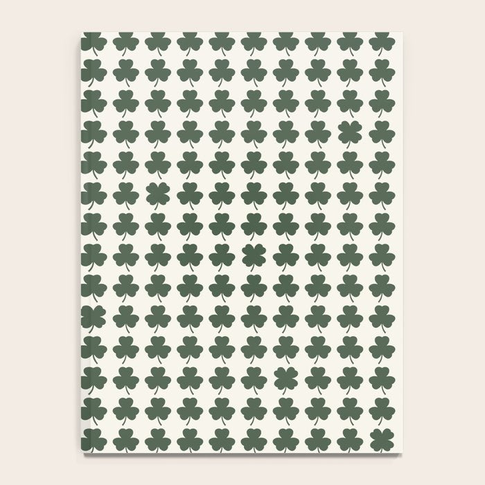 Clovers XXXVIII Dark Green Botanical Pattern Notebook Gallery Image 4
