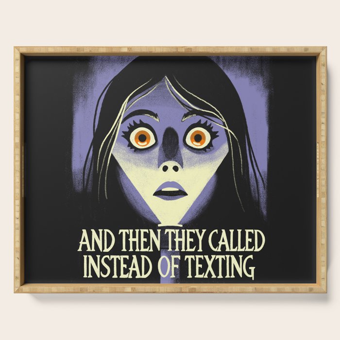 The horror of a phone call Serving Tray Gallery Image 1