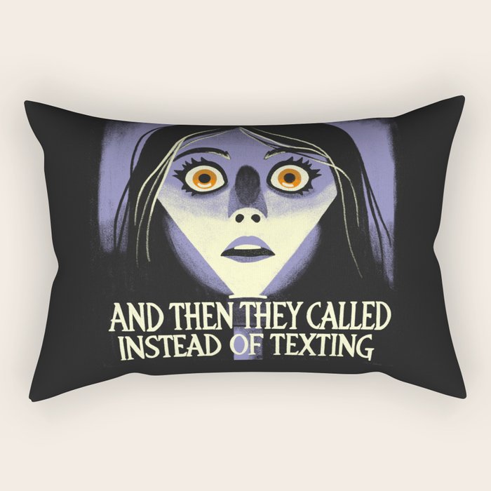 The horror of a phone call Rectangular Pillow Gallery Image 2