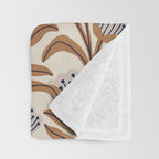Bellflower Pattern / Brown, Ivory & Grey Throw Blanket Gallery Image 3