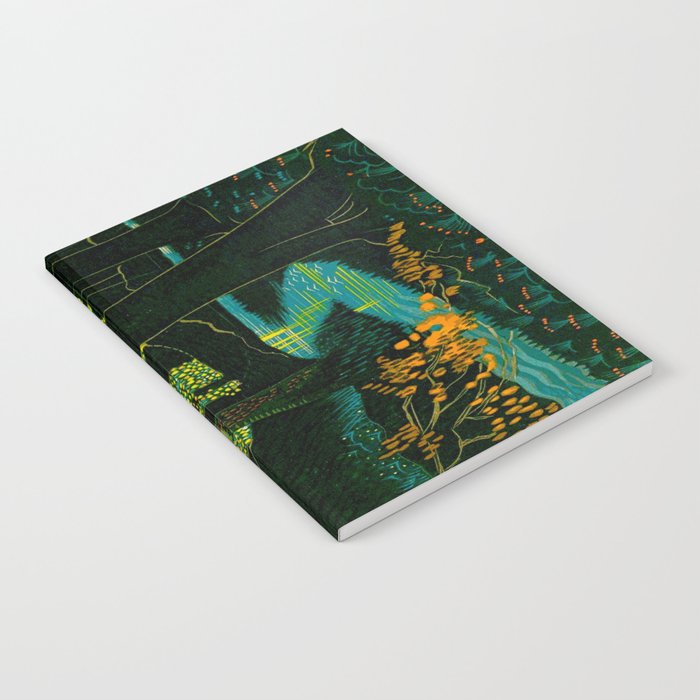 Magical Dark Fantasy Forest Woodblock Notebook Gallery Image 2