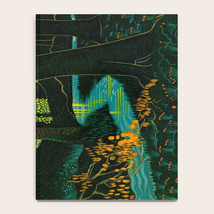 Magical Dark Fantasy Forest Woodblock Notebook Gallery Image 4