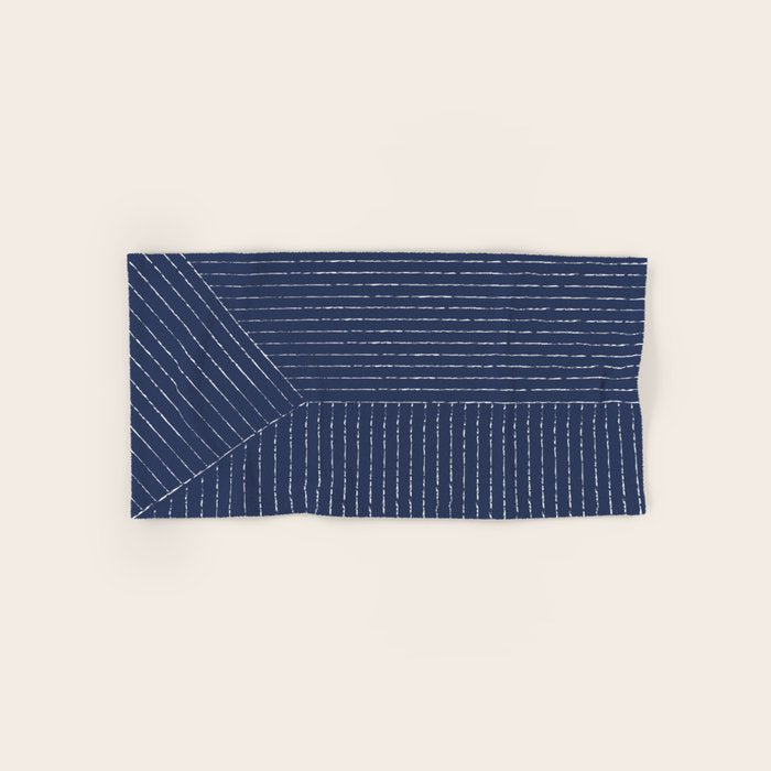 Lines (Navy) Bath Towel Gallery Image 1
