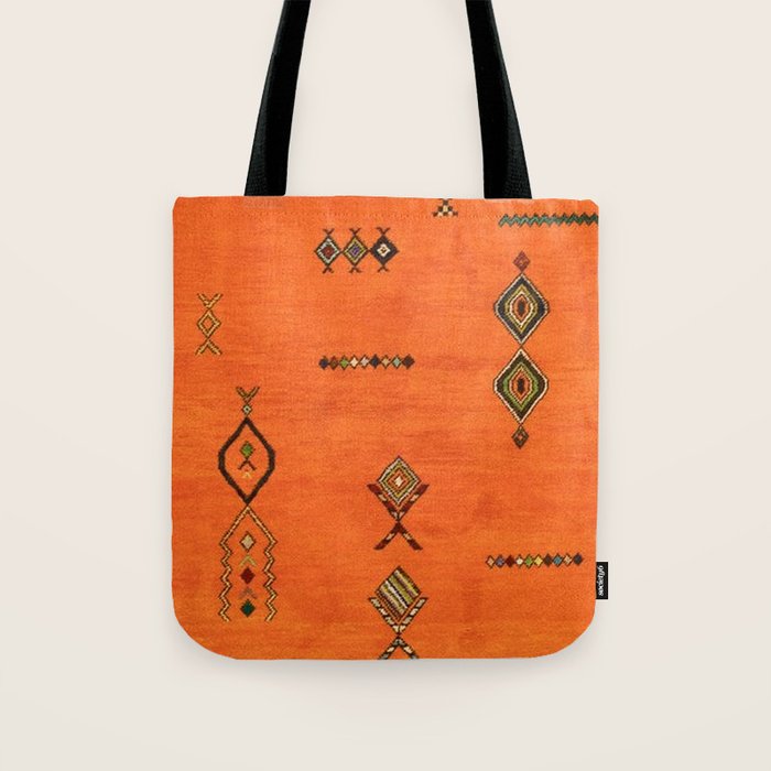 Oriental Traditional Moroccan Berber Rug Artwork Tote Bag Gallery Image 1