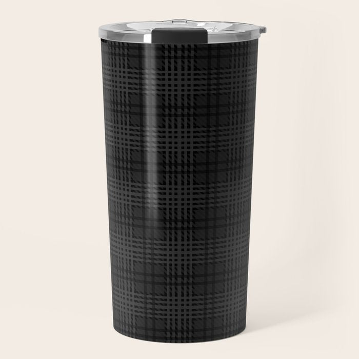 grey and black plaid Travel Mug Gallery Image 1