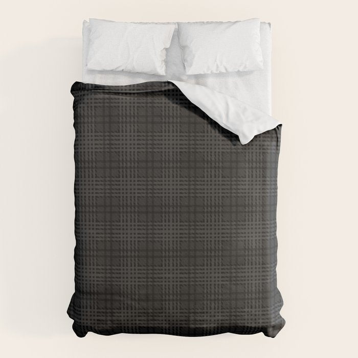 grey and black plaid Duvet Cover