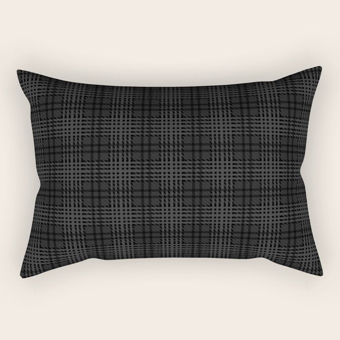 grey and black plaid Rectangular Pillow Gallery Image 2