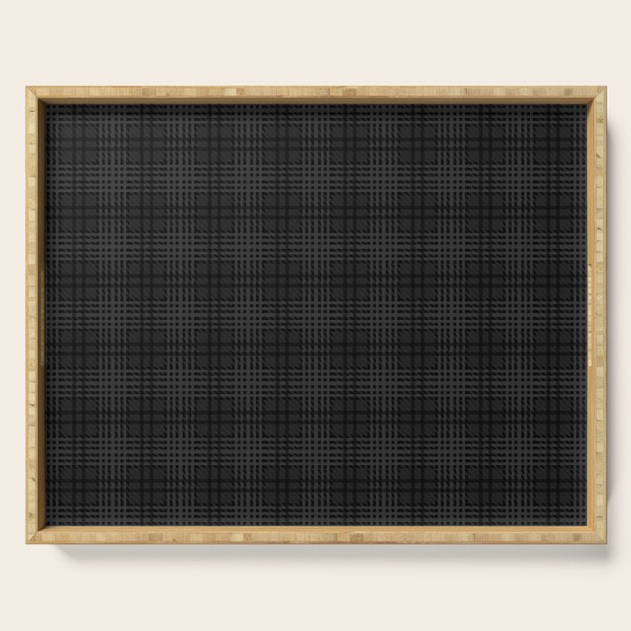 grey and black plaid Serving Tray Gallery Image 1