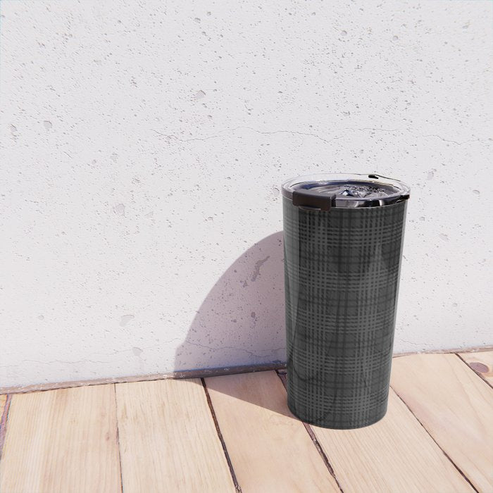 grey and black plaid Travel Mug Gallery Image 4