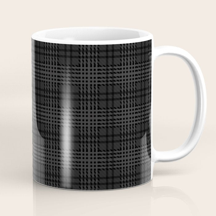 grey and black plaid Coffee Mug Gallery Image 1