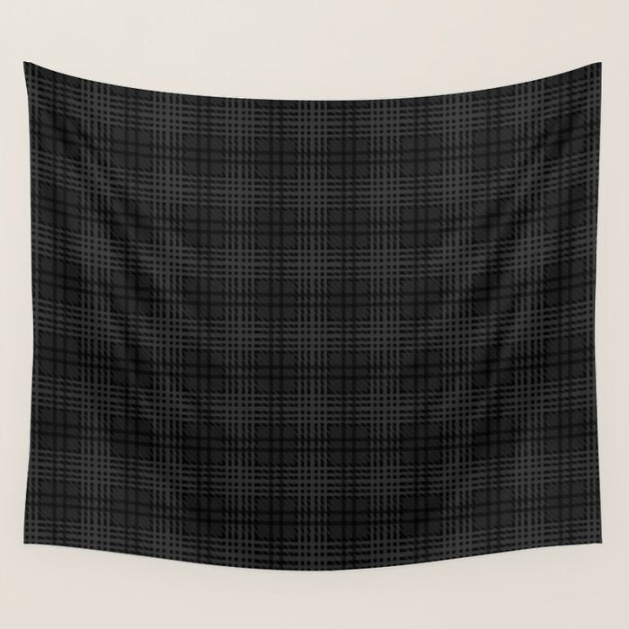 grey and black plaid Wall Tapestry Gallery Image 1