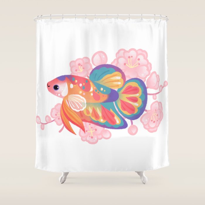 Koi betta Shower Curtain Gallery Image 1