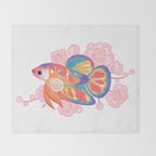 Koi betta Throw Blanket Gallery Image 2