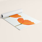 Three Orange Poppy Flowers White Background  Yoga Mat Gallery Image 2