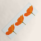 Three Orange Poppy Flowers White Background  Yoga Mat Gallery Image 1