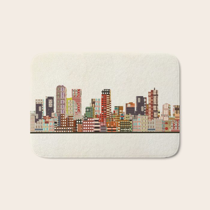 denver colorado skyline Bath Mat Gallery Image 1