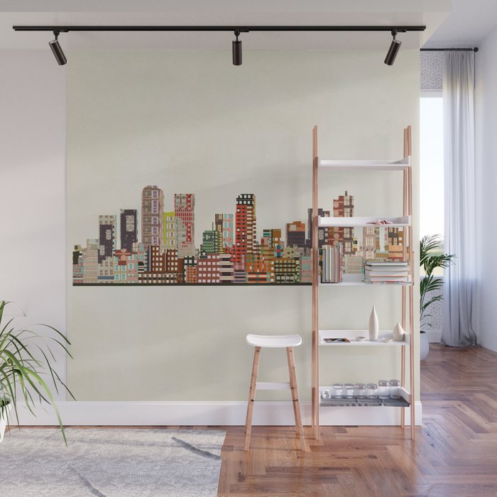 denver colorado skyline Wall Mural Gallery Image 1