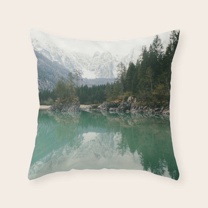 Turquoise lake - Landscape and Nature Photography Throw Pillow Gallery Image 1